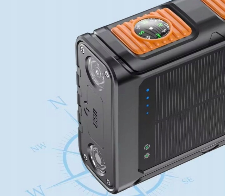 POWERBANK ŁADOWARKA SOLARNY INDUKCJA 36000mAh 8xUSB LATARKA 2x LED USB-C PD