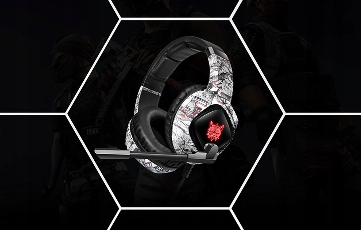 ONIKUMA K19 CAMOU PRZEWODOWE SŁUCHAWKI GAMINGOWE NAUSZNE RGB Z MIKROFONEM