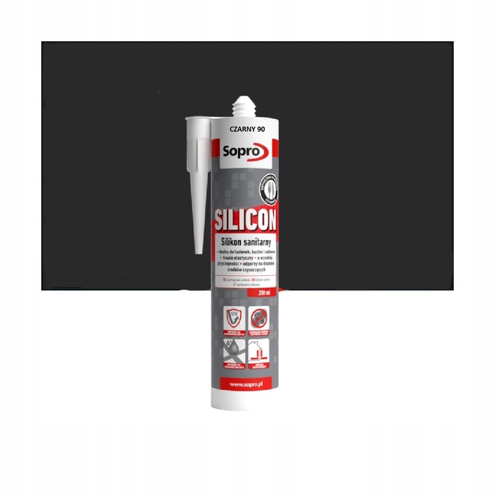 Silikon Sopro Sanitarny 90 Czarny 310 ml