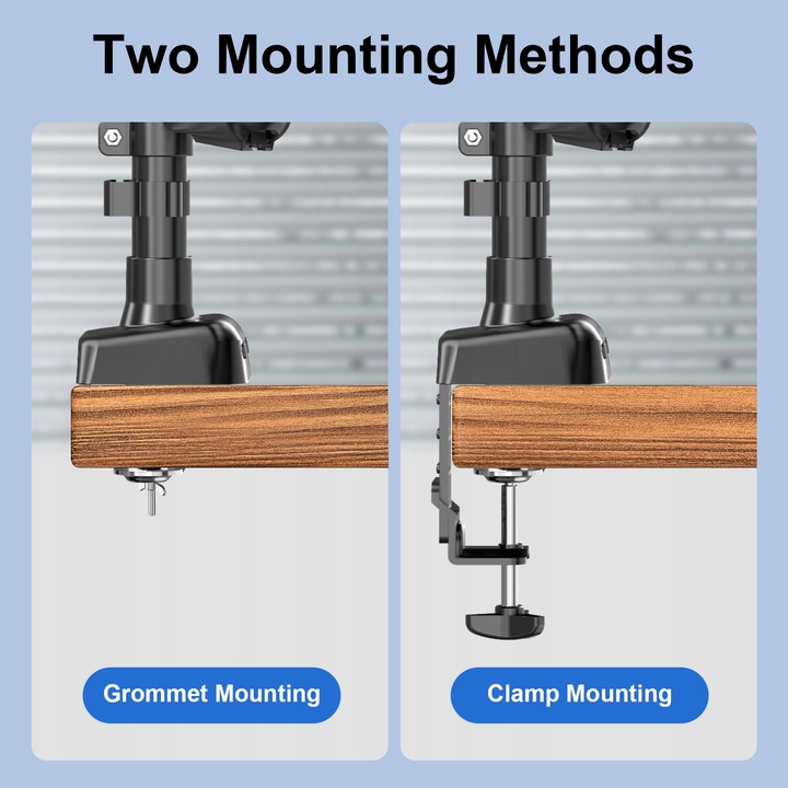 Podstawa obrotowa ze sprężyną gazową dla dwóch monitorów LCD 13-32 cale 9kg