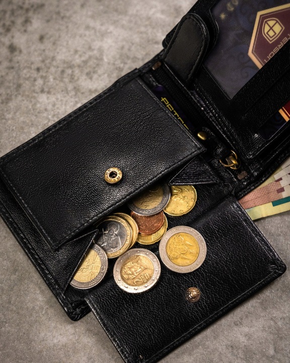 Portfel skórzany męski PETERSON pojemny RFID + brelok pudełko prezent