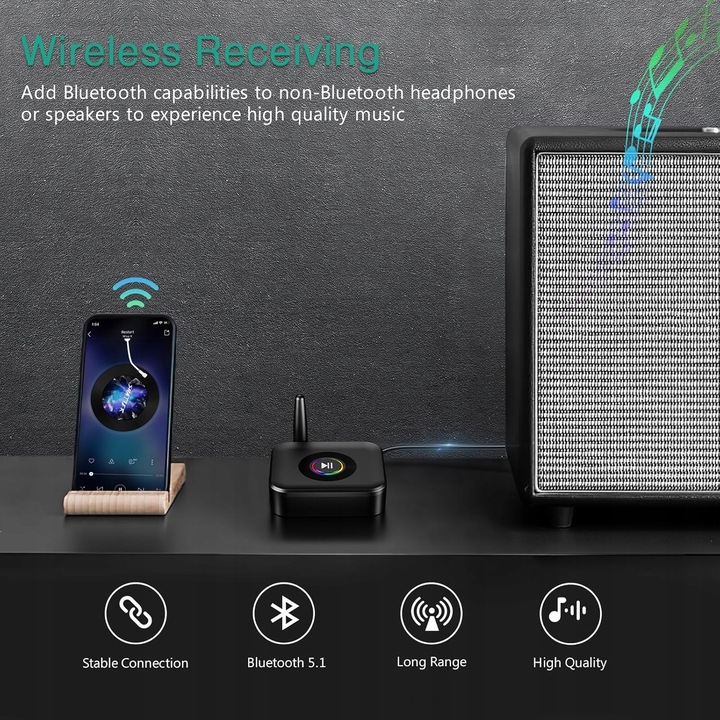 odbiornik Bluetooth 5.1 AUX MINI-JACK Adapter