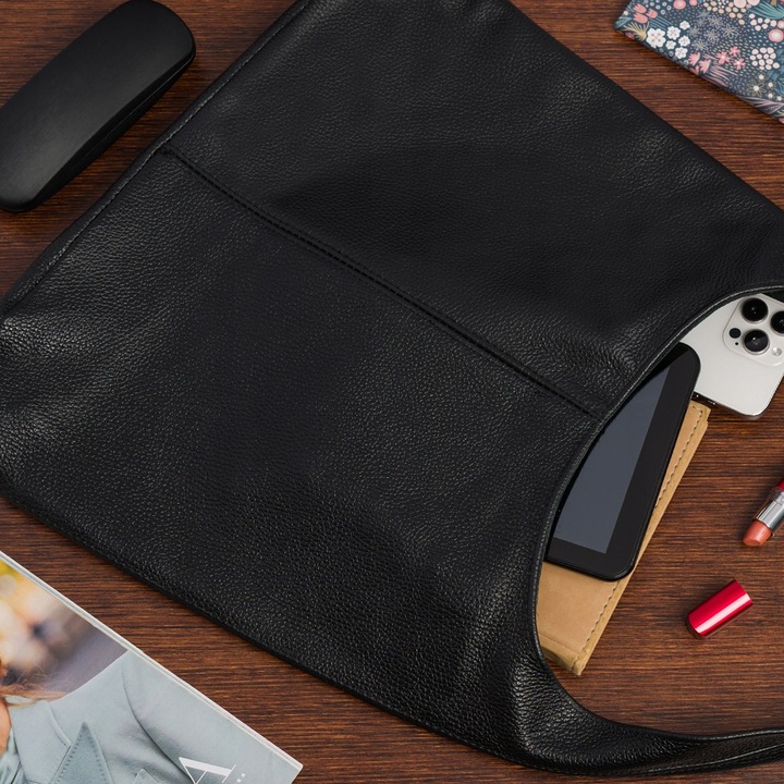 Torebka skórzana damska duża A4 shopperka klasyczna na ramię włoska skóra