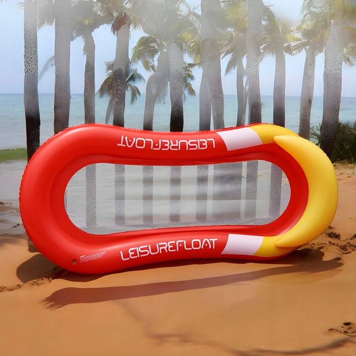 MATERAC do pływania dmuchany z siatką HAMAK LEŻAK WODNY na basen plażę wode