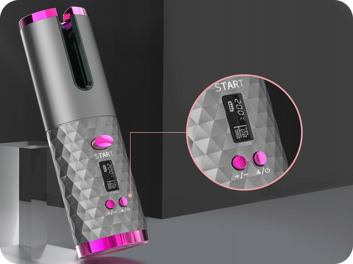 LOKÓWKA AUTOMATYCZNA LCD TIMER OBROTOWA FALOWNICA LOKÓWKA DO WŁOSÓW