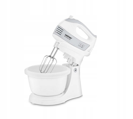 MIKSER RĘCZNY ZHM 2459S Z MISĄ 700W BIAŁY 4 KOŃCÓWKI ROBOT KUCHENNY