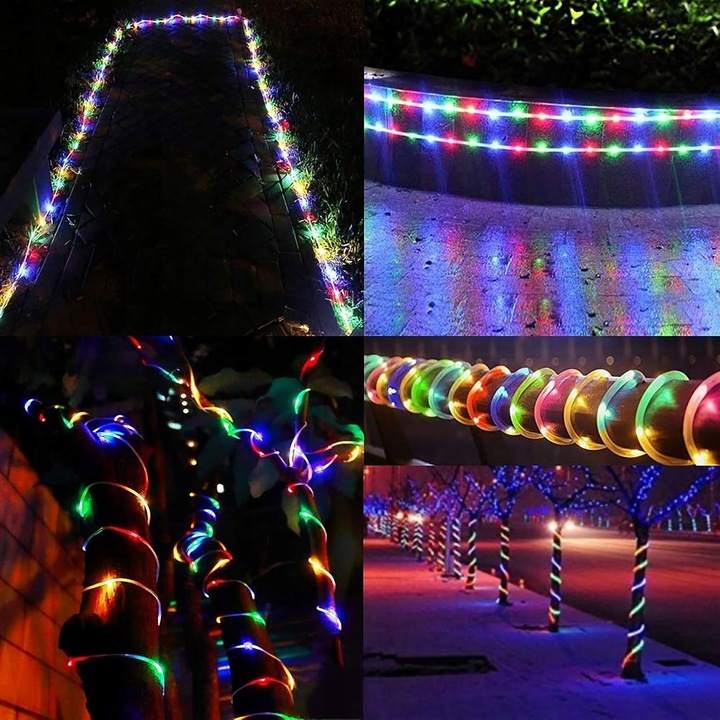 WĄŻ ŚWIETLNY ZEWNĘTRZNY 240 LED LAMPKI CHOINKOWE IP44 10m WIELOKOLOWY