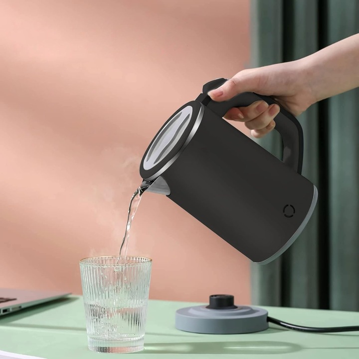 CZAJNIK ELEKTRYCZNY TURYSTYCZNY PODRÓŻNY CICHY MAŁY 600 W 0,8L CZARNY