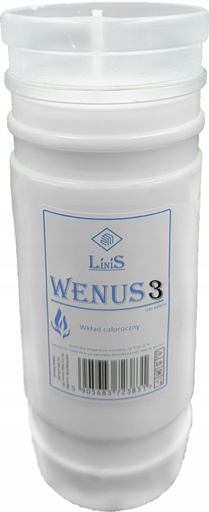 Rewelacyjne wkłady do zniczy Całoroczne Wenus 3 Linis 3dni 15 szt