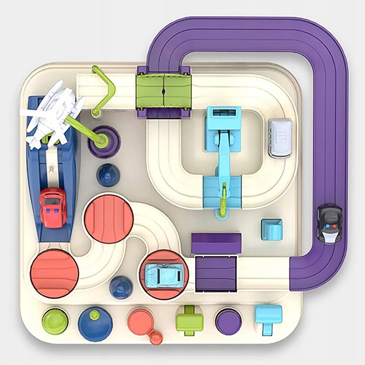 TOR PRZESZKÓD SAMOCHODOWY INTERAKTYWNY ZJEŻDŻALNIA Z PRZESZKODAMI + AUTKA