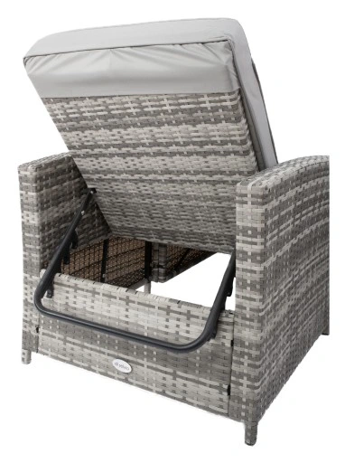 Technorattan Leżak Ogrodowy +Stolik MEBLE E1049