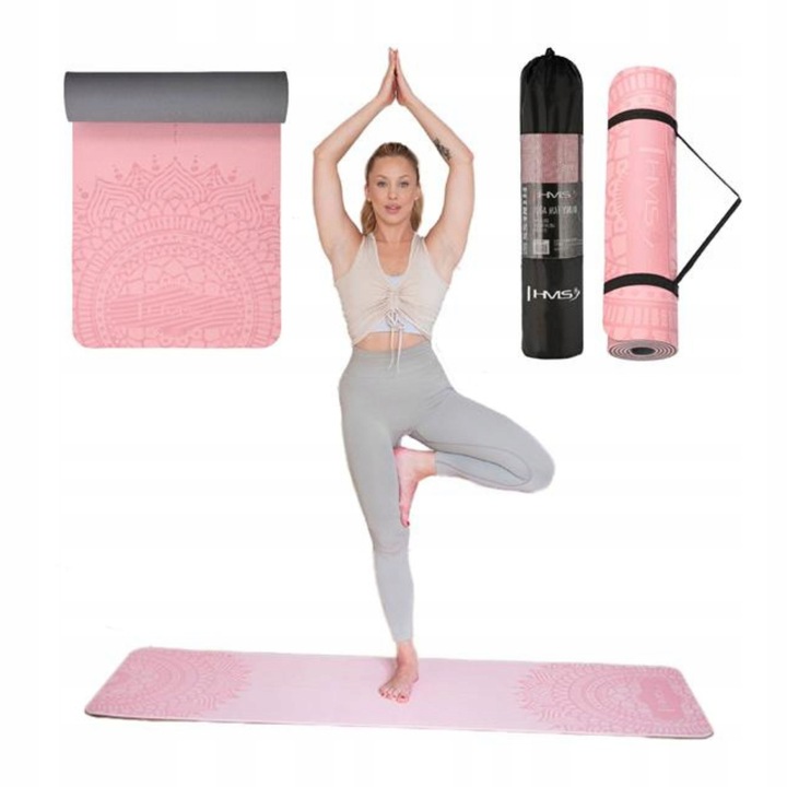 Wytrzymała mata fitness treningowa do jogi fitnessu rozciągania HMS YM10