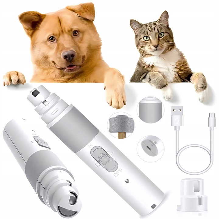 Szlifierka Cicha Elektryczna Do Pazurów dla zwierząt Psy Koty Pilnik