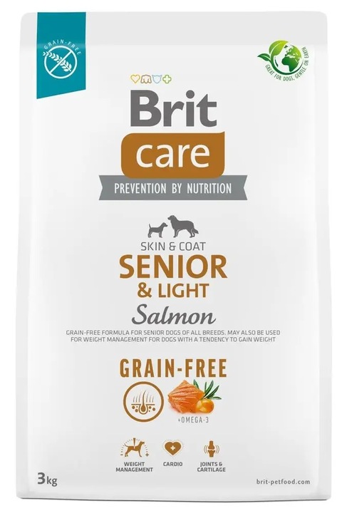 BRIT CARE Dog Grain-free Senior & Light Salmon 3kg