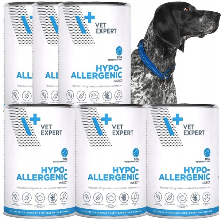 ZESTAW VET EXPERT HYPOALLERGENIC - mokra karma weterynaryjna dla psa 6x400g