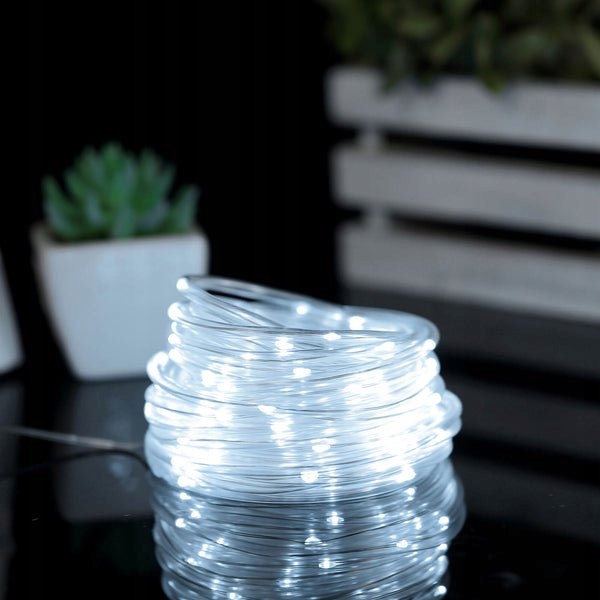 PIĘKNY JASNY WĄŻ ŚWIETLNY Z BROKATEM LED LAMPKI OZDOBNE CHOINKOWE 10M ZEW.