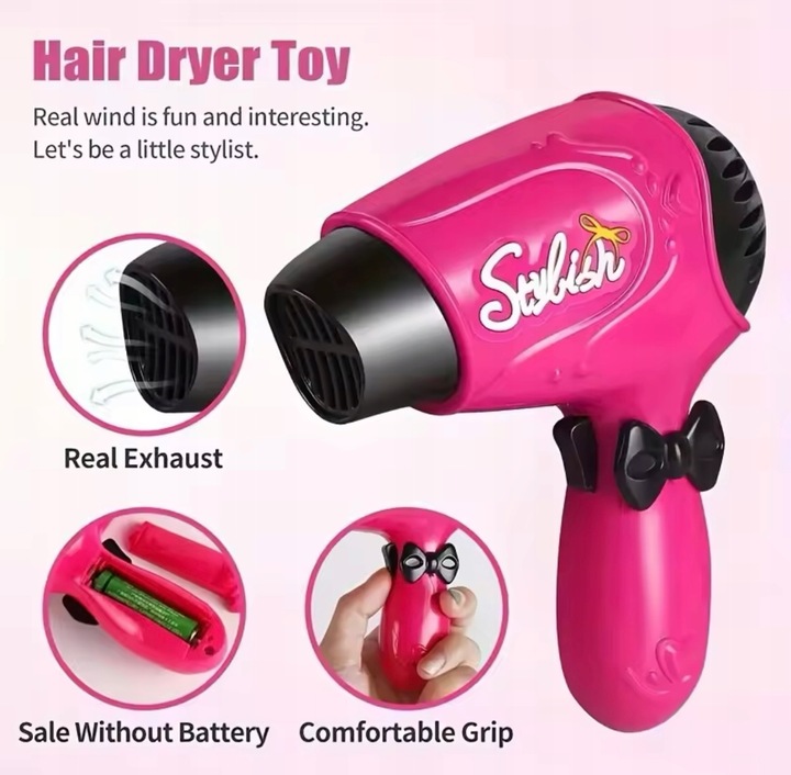 ZESTAW FRYZJERSKI W WALIZCE SALON PIĘKNOŚCI DLA DZIECI SUSZARKA AKCESORIA