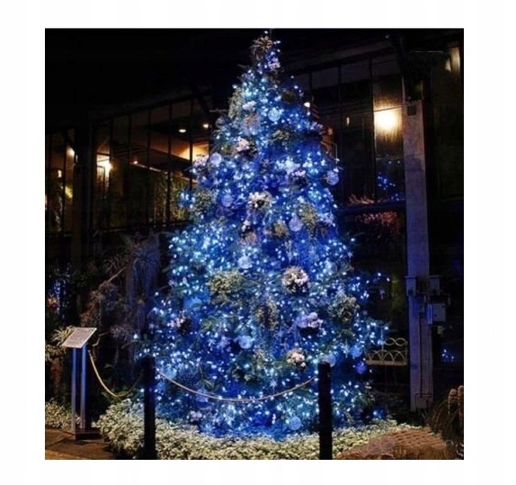 LAMPKI CHOINKOWE 500 LED NIEBIESKIE FLASH ZEWNĘTRZNE WEWNĘTRZNE GRUBY KABEL