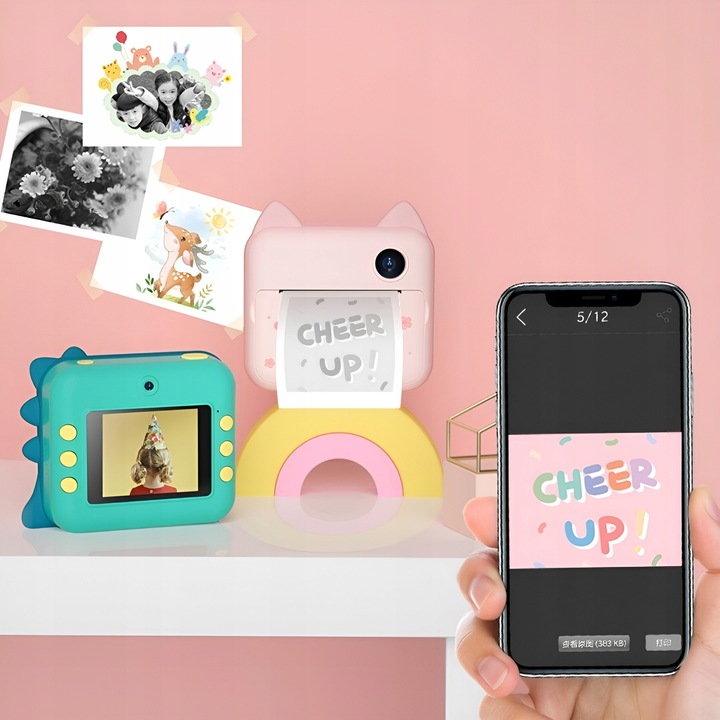 APARAT NATYCHMIASTOWY CYFROWY DLA DZIECI Z DRUKARKĄ KARTA 32GB + 2 ROLKI