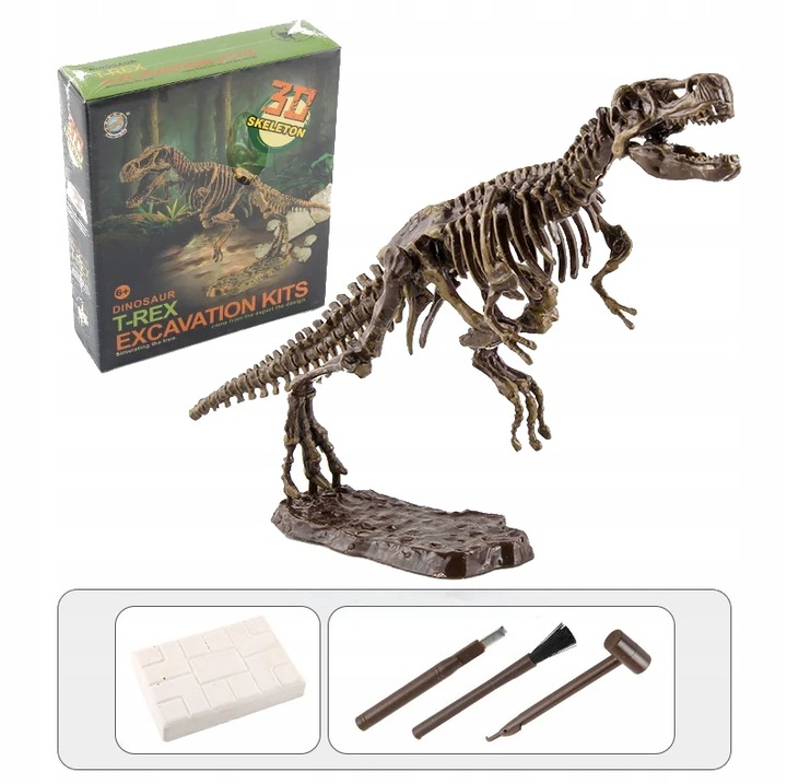 ZESTAW ARCHEOLOG WYKOPALISKA SKAMIELINY DINOZAUR SZKIELET T-REX + GRATIS