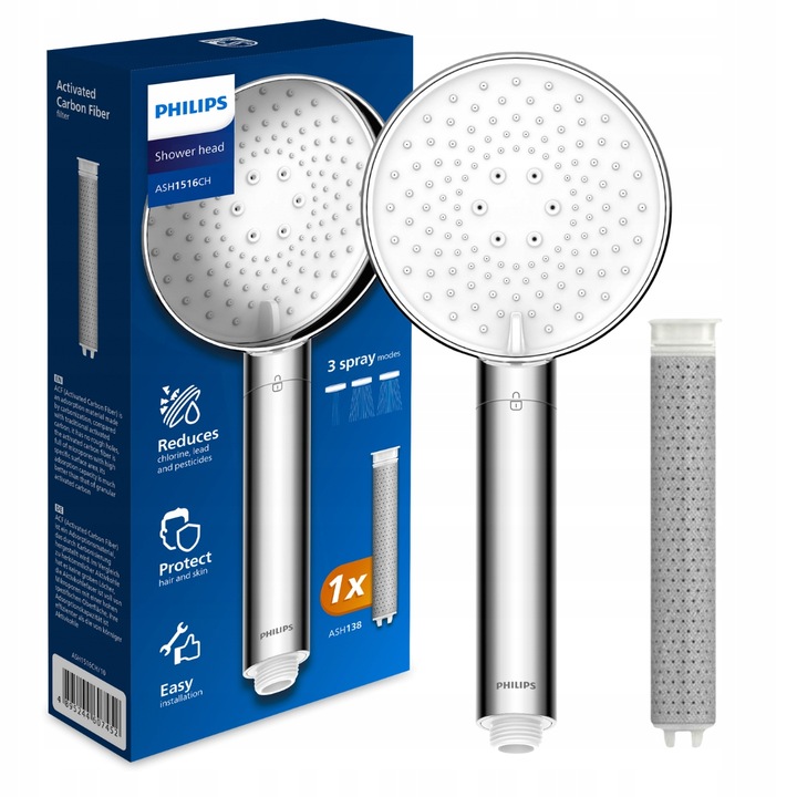 Słuchawka pod prysznic z filtrem PHILIPS AWP1516CH, filtr wody pod prysznic