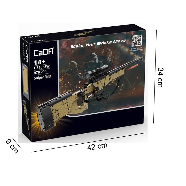 CADA KLOCKI STRZELAJĄCY KARABIN SNAJPERSKI 978 EL. AWP + NABOJE PIANKOWE