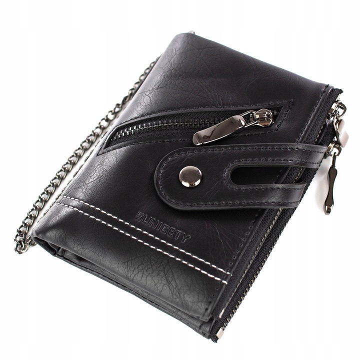 Alessio PORTFEL MĘSKI Block Kart RFID ŁAŃCUCH Pudełko PREZENTOWE