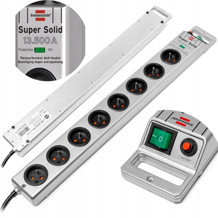 LISTWA ZASILAJĄCA ANTYPRZEPIECIOWA 8G Brennenstuhl Super Solid 13500 A