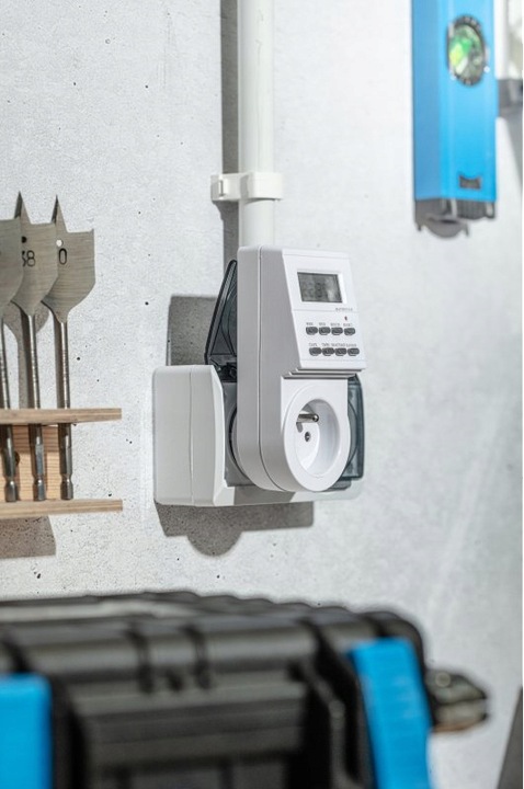 Programator czasowy tygodniowy, elektroniczny, max. 3500W, IP20, biały, GTV