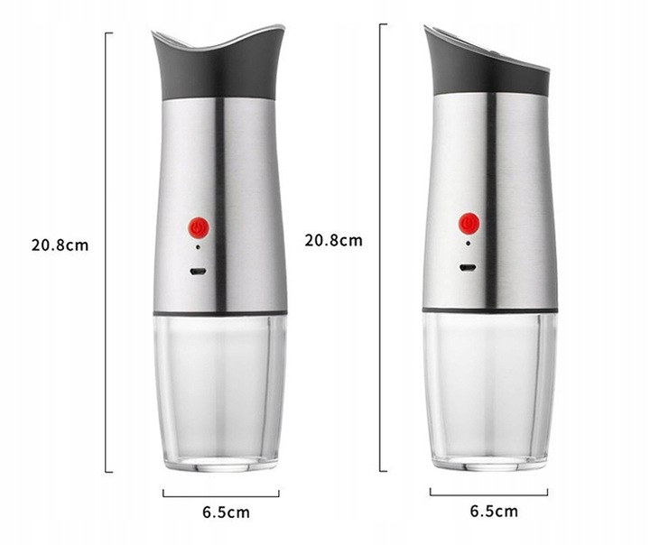 ZESTAW MŁYNKÓW GRAWITACYJNYCH DO PIEPRZU SOLI LED