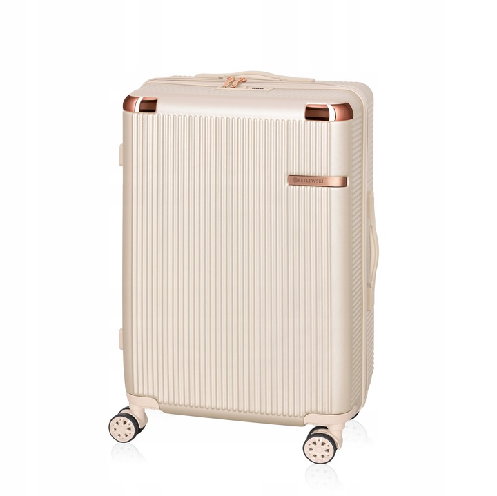 BETLEWSKI Walizka Podróżna duża pojemna na wakacje na kółeczkach stylowa