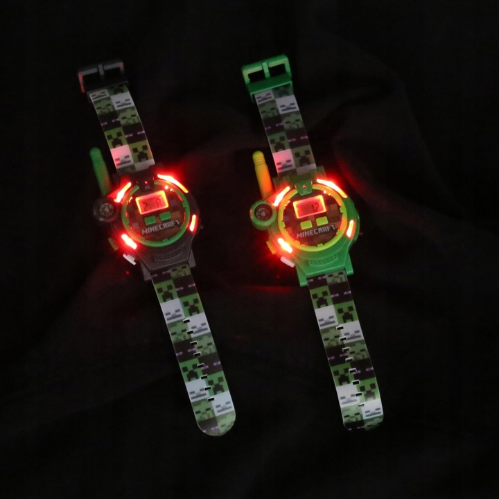 MINECRAFT Creeper Zestaw zegarków z funkcją walkie-talkie, KRÓTKOFALÓWKA