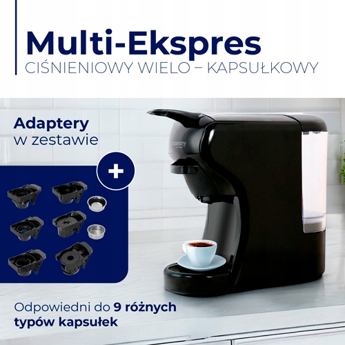 Multi-Ekspres Camry CR 4414 - 9 Typów Kapsułek, 19 Bar, Szybkie Parzenie