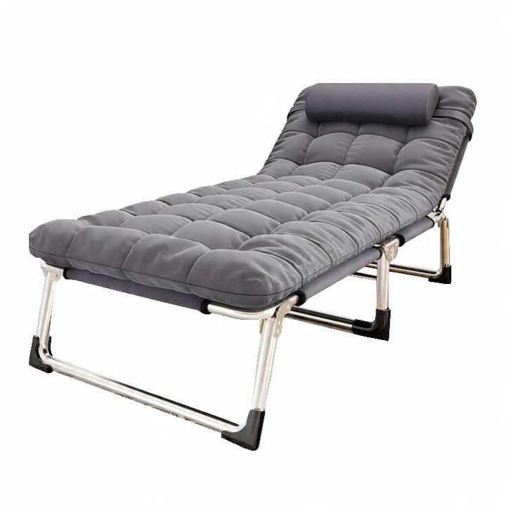 Łóżko polowe turystyczne składane 190x68cm poduszka materac v7