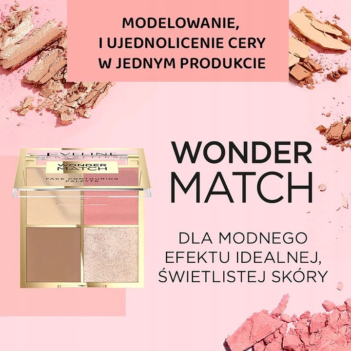 Paleta Do Konturowania Twarzy 01 Eveline Wonder Match