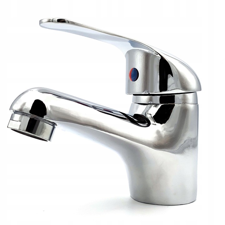 Bateria stojąca umywalkowa kran do umywalki zlewu chromowa niska nablatowa