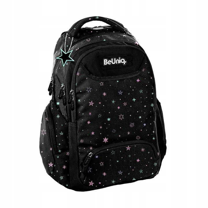 PLECAK SZKOLNY BEUNIQ MŁODZIEŻOWY BEUNIQ STARS CZARNY W GWIAZDKI