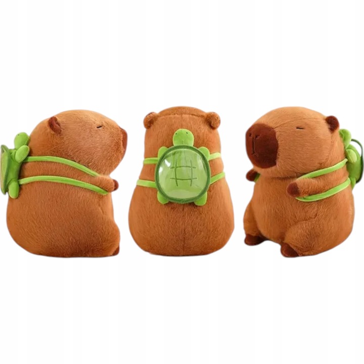 KAPIBARA PLUSZOWA MASKOTKA 50CM ZABAWKA Z PLECAKIEM ŻÓŁWIK MIĘKKA PLUSZAK