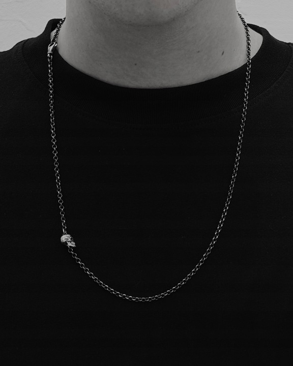 Srebrny łańcuszek SKULL 70