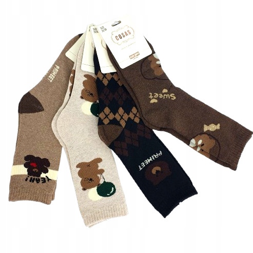 8x BAWEŁNIANE GRUBE SKARPETY DAMSKIE CIEPŁE FROTE ZIMOWE NIEUCISKOWE THERMO