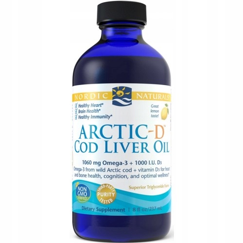 NORDIC Arctic-D COD LIVER OIL CYTRYNOWY TRAN 237m Olej z wątroby dorsza