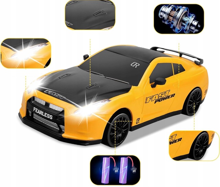 SAMOCHÓD DO DRIFTU NA PILOTA AUTO RC ZDALNIE STEROWANE 4x4 AKUMULATOR X 2