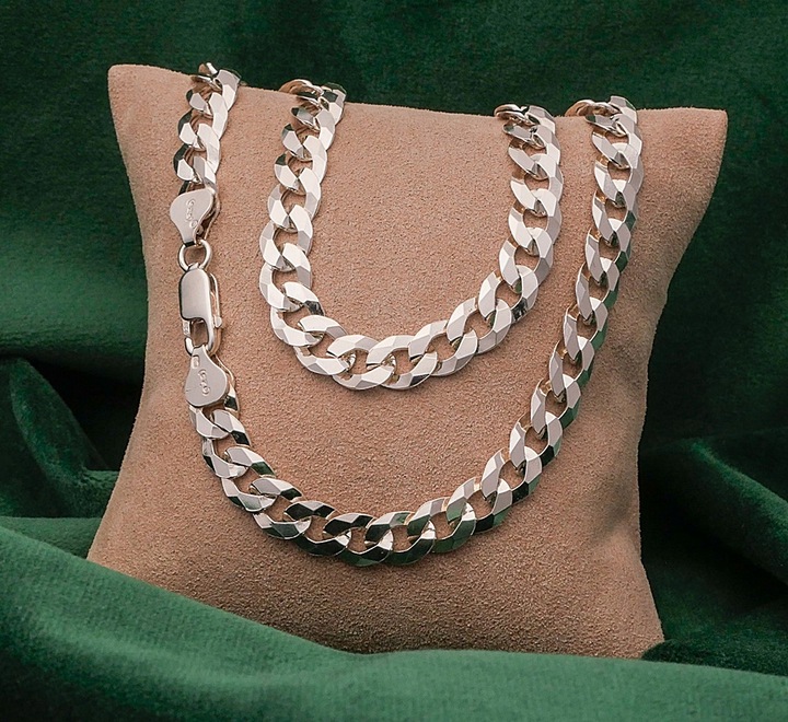 Łańcuszek Męski Srebrny 925 Pancerka Pełny Diamentowany 6,20 mm Solidny