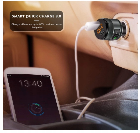 Transmiter samochodowy C57 Bluetooth FM szybkie ładowanie QC 3.0 61B239