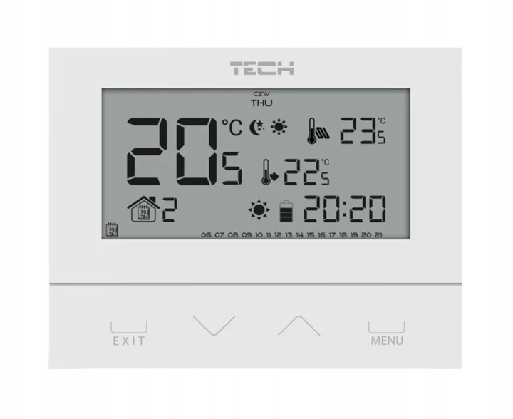 STEROWNIK TERMOSTAT REGULATOR TEMPERATURY POKOJOWY SZKŁO TECH ST-292 V3