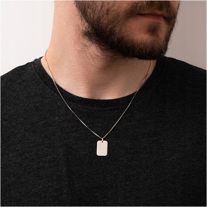 Nieśmiertelnik z grawerem z imionami rodziny męski naszyjnik srebro 925