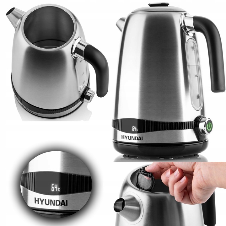 CZAJNIK ELEKTRYCZNY BEZPRZEWODOWY REGULACJA INOX 1,7L