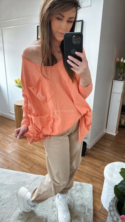 BY O LA LA! BLUZKA BASIC WĘZEŁ PAPAYA UNI