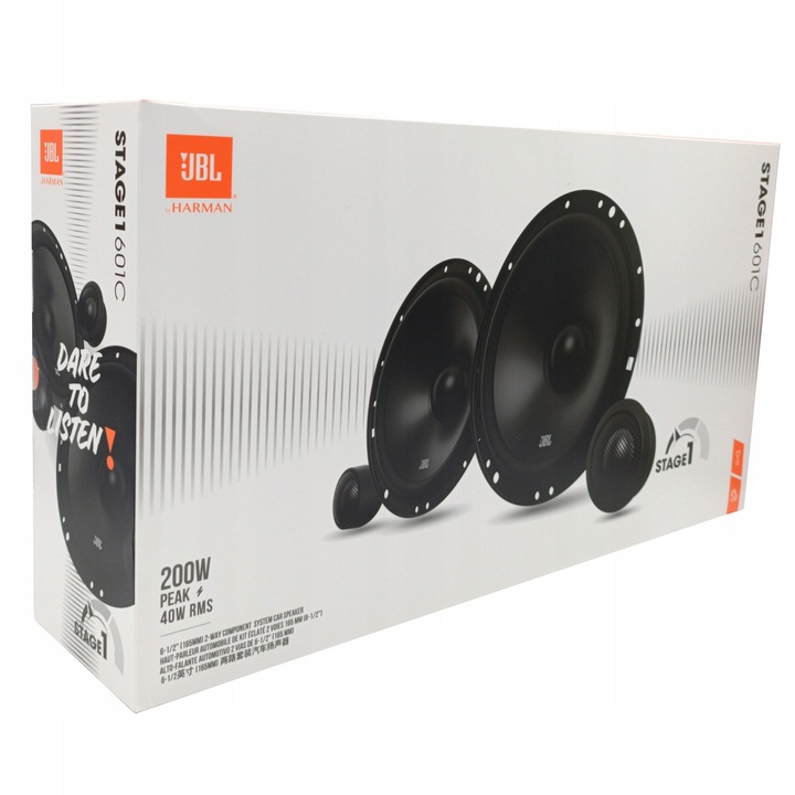 Głośniki samochodowe JBL STAGE1 601C 16,5 cm 200W BASOWE + WYSOKOTONOWE
