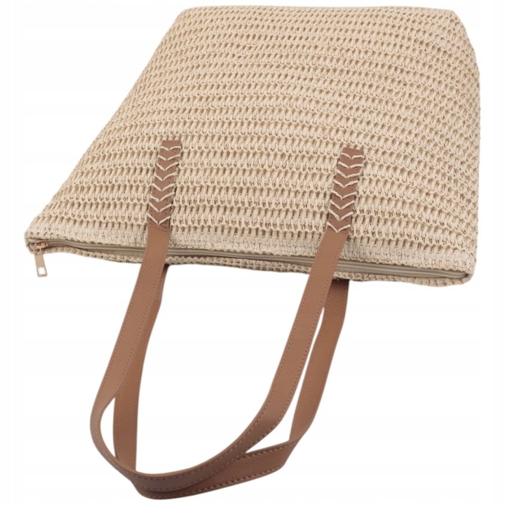 Torebka damska shopper na ramię słomiana lato shopperki pojemne torebki